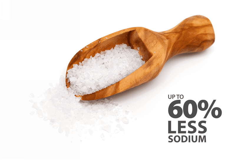 Salt 60% less Sodium