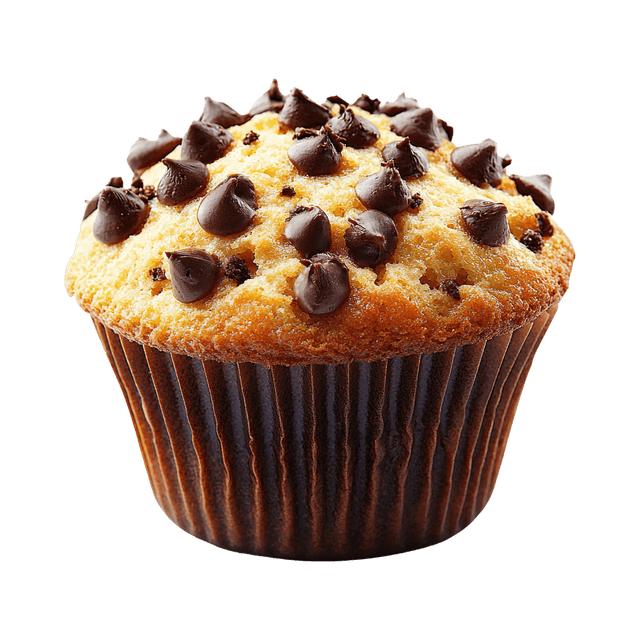 Reduced sugar chocolate chip muffin