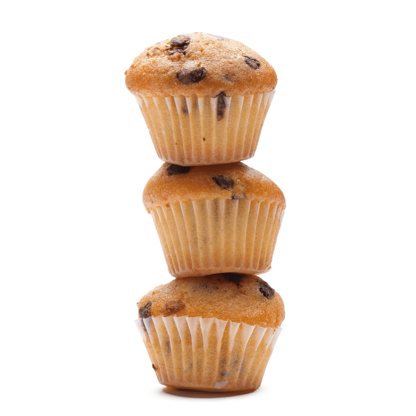 Reduced sugar chocolate chip muffins