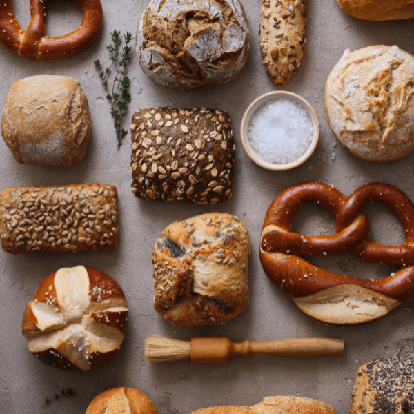 types-of-bread-pretzel-sourdough-bun-french-roll